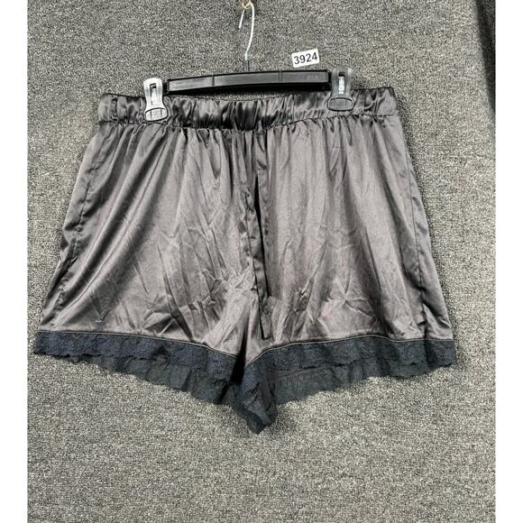 Torrid Lace Sleep Shorts Womens Plus Size 2X Black Elastic Waist Lined - Picture 1 of 7